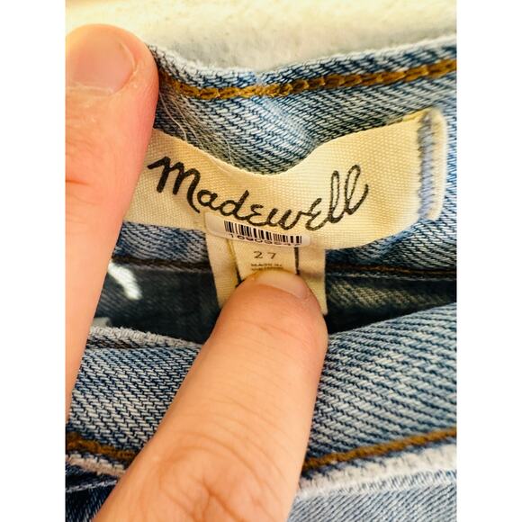 MADEWELL Light Blue Denim 100% Cotton Button Front Wrap Midi Skirt Size 27 - Picture 5 of 16